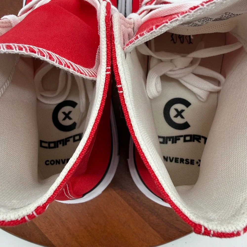 Converse CTAS Lift Double Stack Hi Sneakers Red Platform A15542C Men 5/Women 7